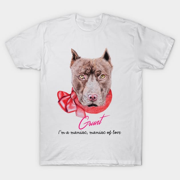 Grunt the pitbull T-Shirt by RedSheep